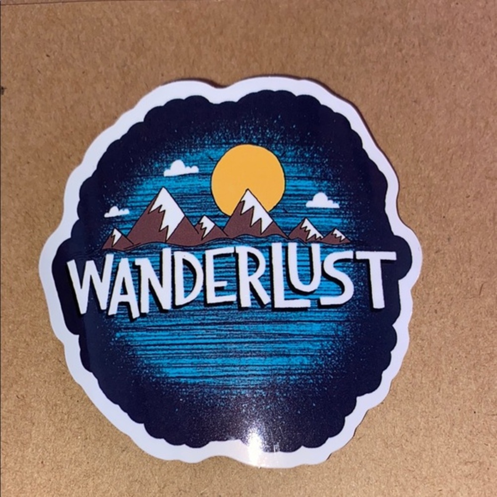 🌈20/$5🌈 Wanderlust Blue and Yellow Sticker